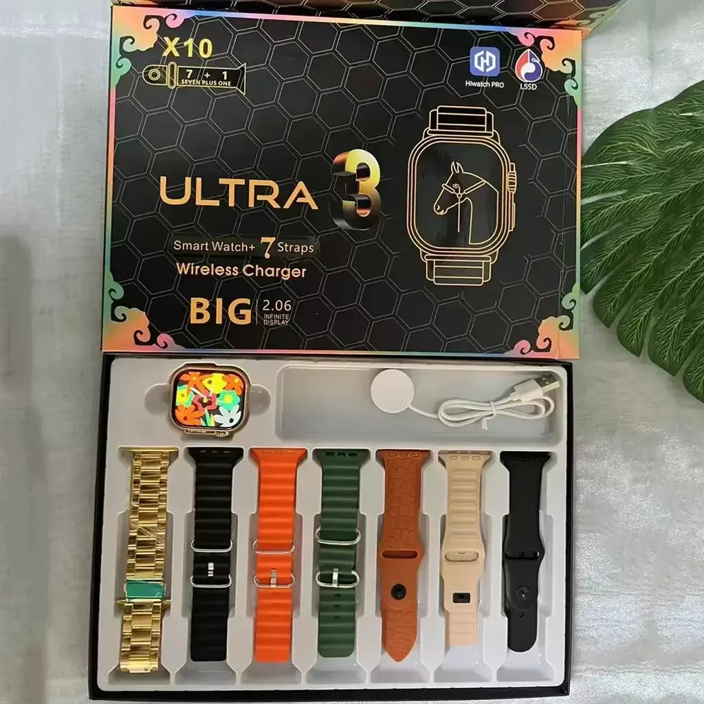 7 + 1 relógio inteligente x10 ultra 3 relógio esportivo para homens mulheres bluetooth chamada telefônica smartwatch diy enfrenta à prova dwaterproof água pulseira inteligente