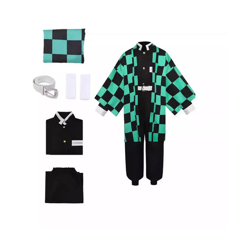 Cosplay traje demônio slayer cosplay tanjiro nezuko cosplay crianças shinobu traje anime dos desenhos animados traje de halloween presentes de natal