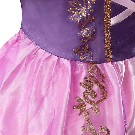 Crianças rapunzel vestido crianças festa emaranhado traje meninas verão aniversário fantasia cosplay carnaval roupas de halloween 3-8 anos