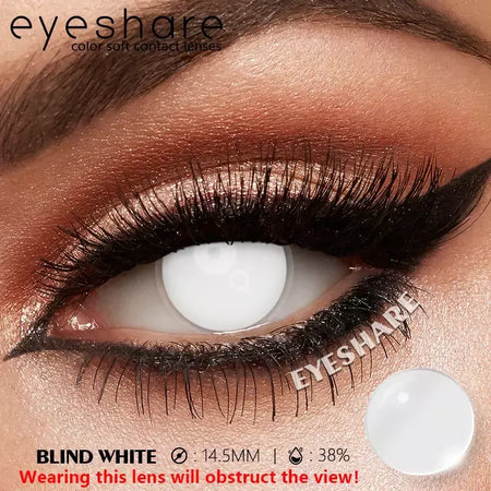 Eyeshare 1 par cosplay lentes de contato coloridas brancas lentes de contato vermelhas anime lentes de olho preto halloween beleza maquiagem lentes