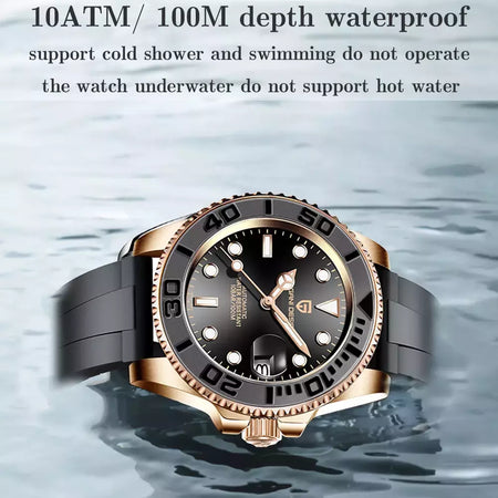 Pagani design esportes masculino relógio de pulso mecânico safira luxo relógio automático para homem aço inoxidável à prova dwaterproof água