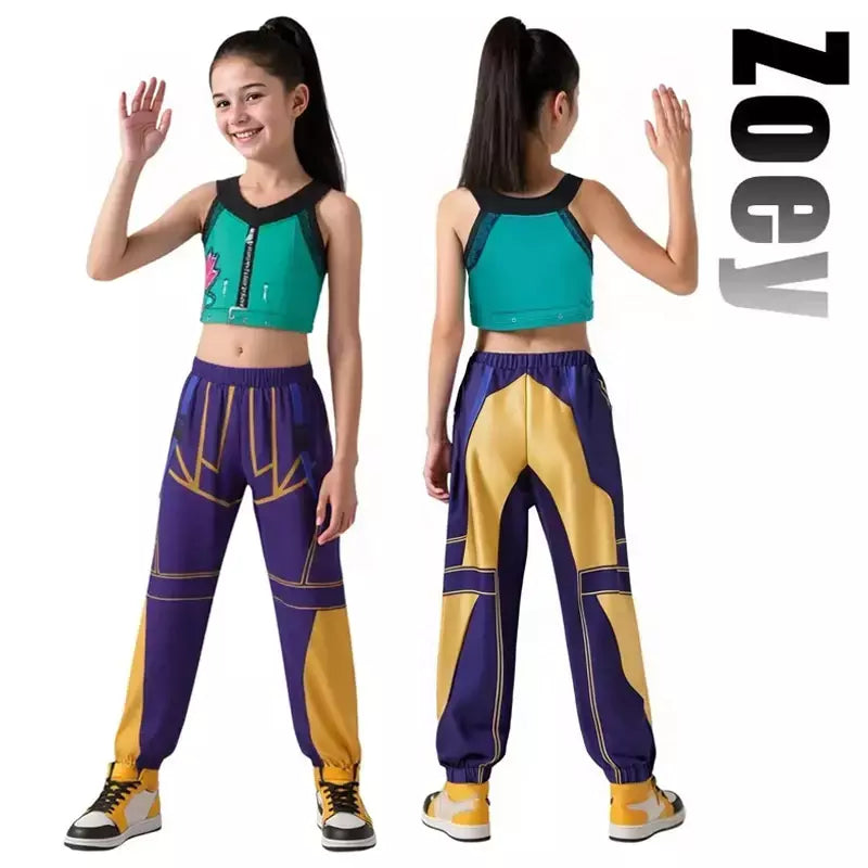 2025 crianças zoey mira rumi impressão 3d cosplay traje halloween carnaval k-pop caçadores menina grupo ídolo role play vestir-se outfit