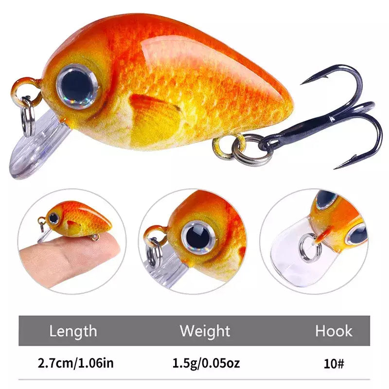 5 pçs/set mini kit crankbait 1.5g/3cm isca de pesca wobblers pequeno artificial flutuante isca dura equipamento de pesca com caixa pesca