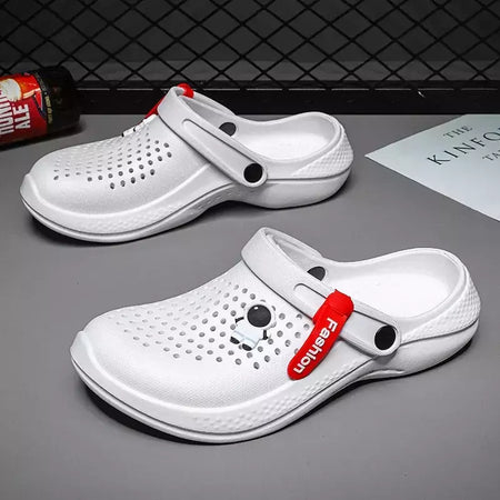 Chinelos leves e respiráveis EVA, sapatos masculinos de jardim, tamancos de casais, sapatos casuais de praia, sandálias ao ar livre, moda, novos