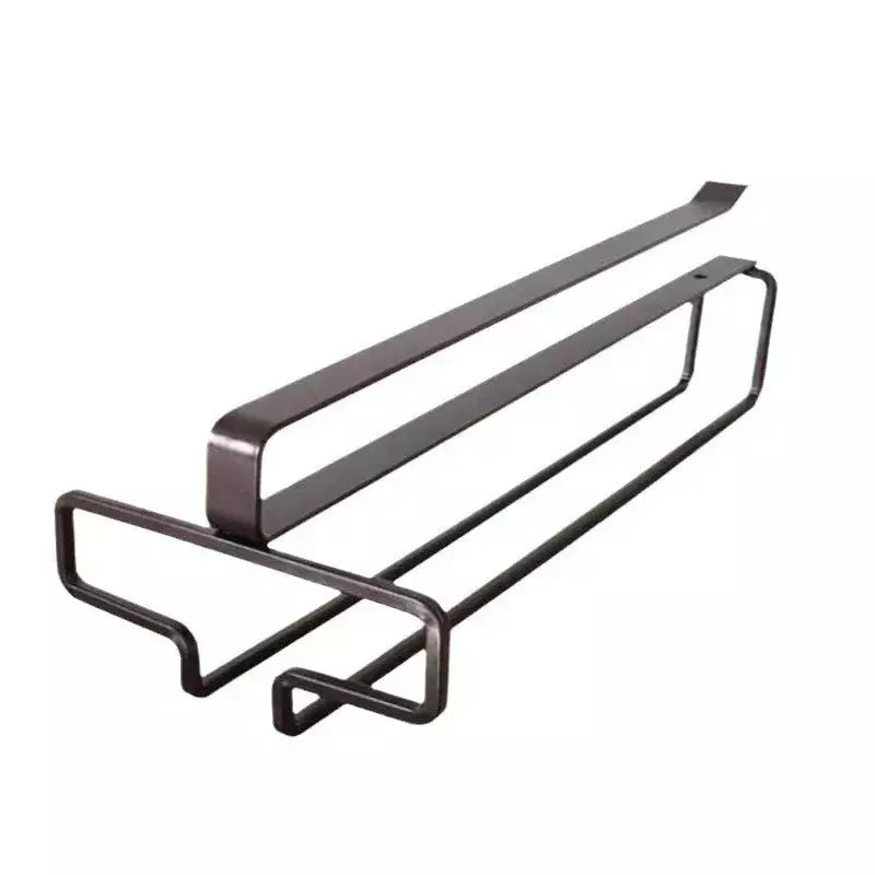 Suporte de vidro de vinho de metal sem perfuração - Rack de taças para armazenamento sob o armário Organização de cozinha Suprimentos de armazenamento de cozinha/bar