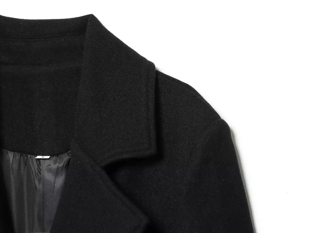 Tidalyf 2025 casaco longo feminino de mistura de lã, gola virada para baixo, cintura com cinto, manga comprida, comprimento da panturrilha, jaqueta com bolsos para o outono