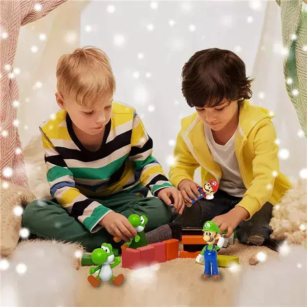 Super mario bros boneca yoshi pêssego princesa sapo figura de ação brinquedos mario luigi crianças presente aniversário natal decoração do bolo modelo