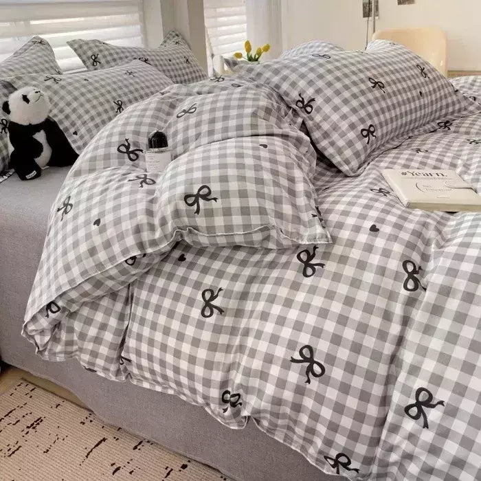Conjunto de cama para meninas, capa de edredão, folha plana, fronha, sem enchimento, roupa de cama, macia, gêmea, completa, queen size, 3, 4pcs