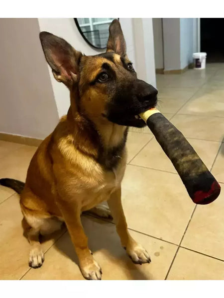 Cão interativo conjunta som filhote de cachorro brinquedos charuto para pequenos resistente rangido cães indestrutível cão de pelúcia mascar brinquedo pet mordida brinquedos