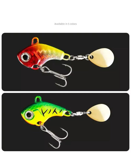 Isca de pesca 5g-20g oscilação rotativa metal vib vibração isca girador colher gabarito mar iscas artificiais duras lantejoulas enfrentar