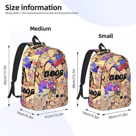Mochila fofa Dandys World para homens e mulheres, legal, estudante, trabalho, mochila, jogo, laptop, bolsa de ombro ao ar livre