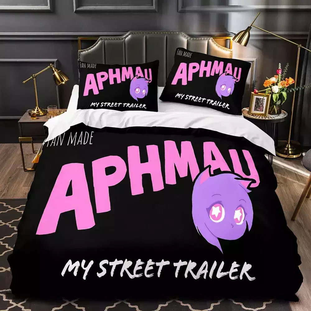 APHMAU-Conjunto de cama impressão Aphmau 3D para adultos e crianças, capa de edredão, solteiro, gêmeo, completo, queen, king size, kawaii, adulto, cama, 035