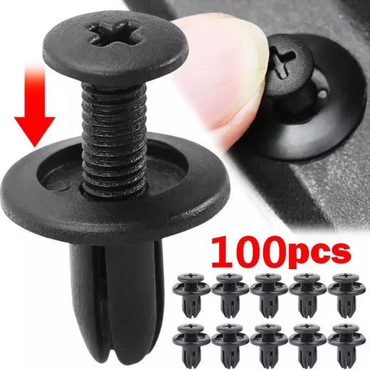 5/100 pçs 8mm rebites de plástico fixadores parafuso pára-choque do carro preto rebite clipes fixadores do carro para toyota focus kia nissan yamaha