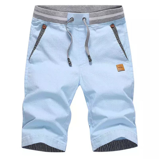 Calção de praia de algodão masculino, calça monocromática, estilo verão, novo, quente, 2024