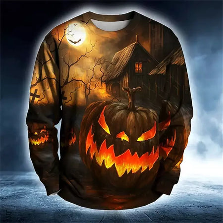 Novo estilo esqueleto masculino casual em torno do pescoço manga longa outono inverno em torno do pescoço pulôver manga longa moda streetwear