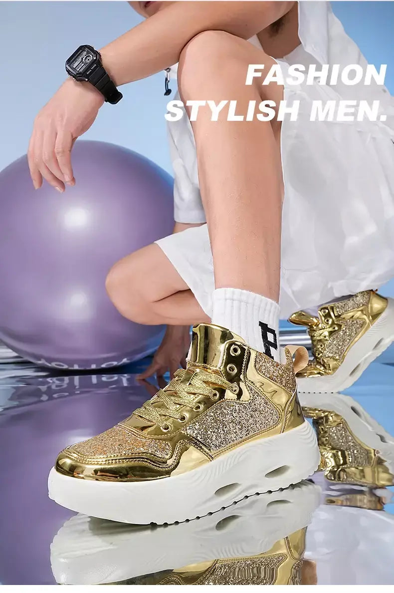 Mulheres de luxo esporte tênis corrida ouro dos homens treinamento atlético caminhada tênis confortável luz casal sapatos esportivos diários