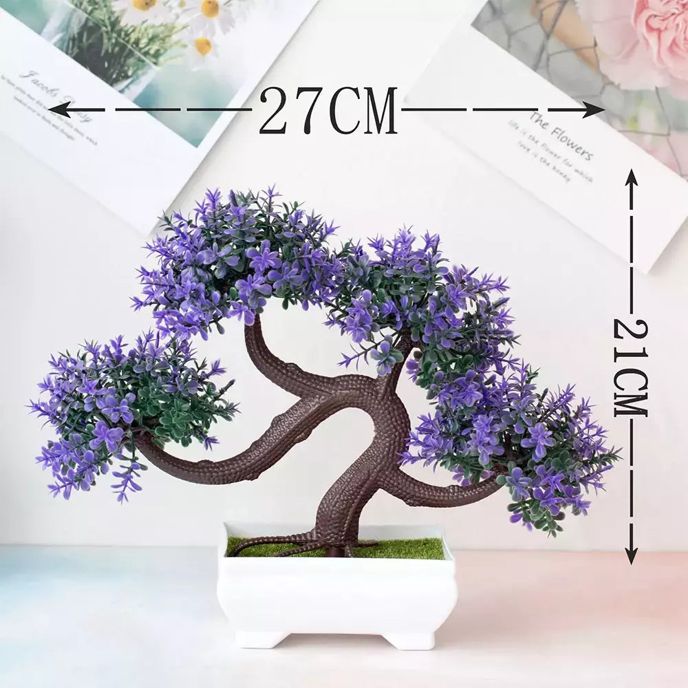 Plantas de plástico artificiais bonsai pequeno vaso de árvore planta falsa vaso de flores arranjo de jardim ornamentos quarto decoração de mesa de casa