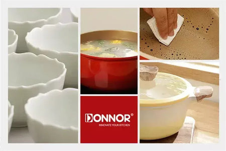 Donnor cerâmica não revestida antiaderente pan 0 panela de sopa de flúor frigideira fogão de indução pote universal cozinha cozinhar ferramentas
