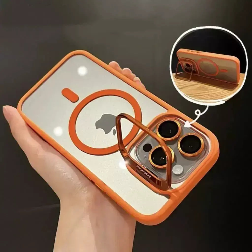 Magsafe suporte de proteção de lente magnética capa de telefone para iphone 17 12 13 14 15 16 pro max câmera vidro transparente anel de metal capa