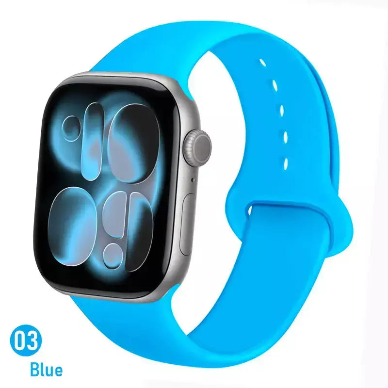 Pulseiras de silicone para apple watch pulseira 44mm 45mm 40 41mm 42-46mm pulseiras esportivas iwatch série 10 11 9 8 7 6 5 4 se ultra 3/2 49mm