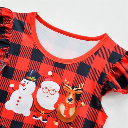 Novo natal meninas vestido carta papai noel impressão carnaval festa crianças roupas de natal masquerade desempenho roupas infantis