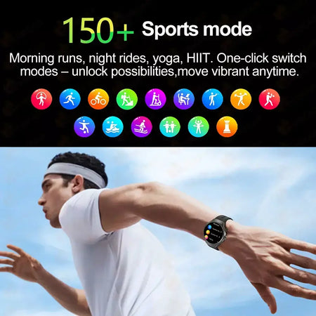 Novo relógio inteligente masculino tela de toque completa bússola bluetooth chamada lanterna esportes atividade fitness freqüência cardíaca à prova dwaterproof água smartwatch
