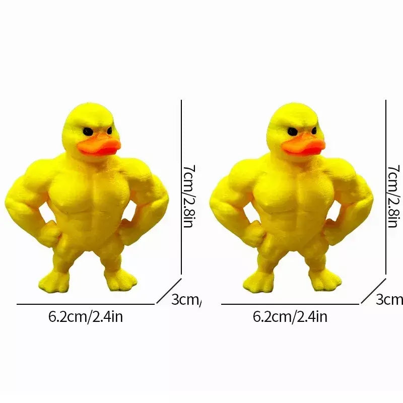 Estatueta de pato muscular ornamento acessório de mesa 3d impresso brinquedo de pato engraçado acessório de escritório presentes de aniversário