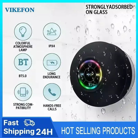 Alto-falante sem fio recarregável, bluetooth, com luz colorida, portátil, mini alto-falante para casa, acampamento ao ar livre