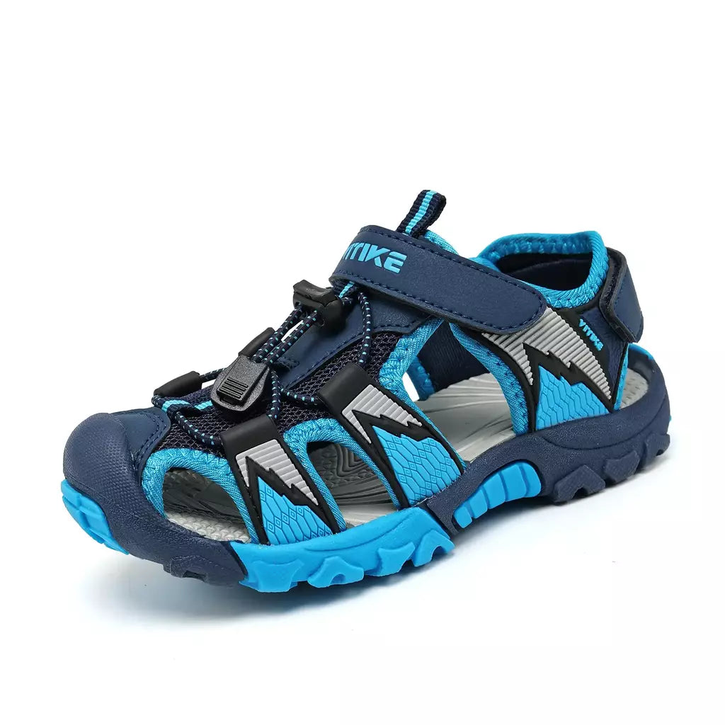 Sandálias esportivas para meninos e meninas, sandálias de verão para crianças, bico fechado, sapatos atléticos de água, sandálias para piscina e praia