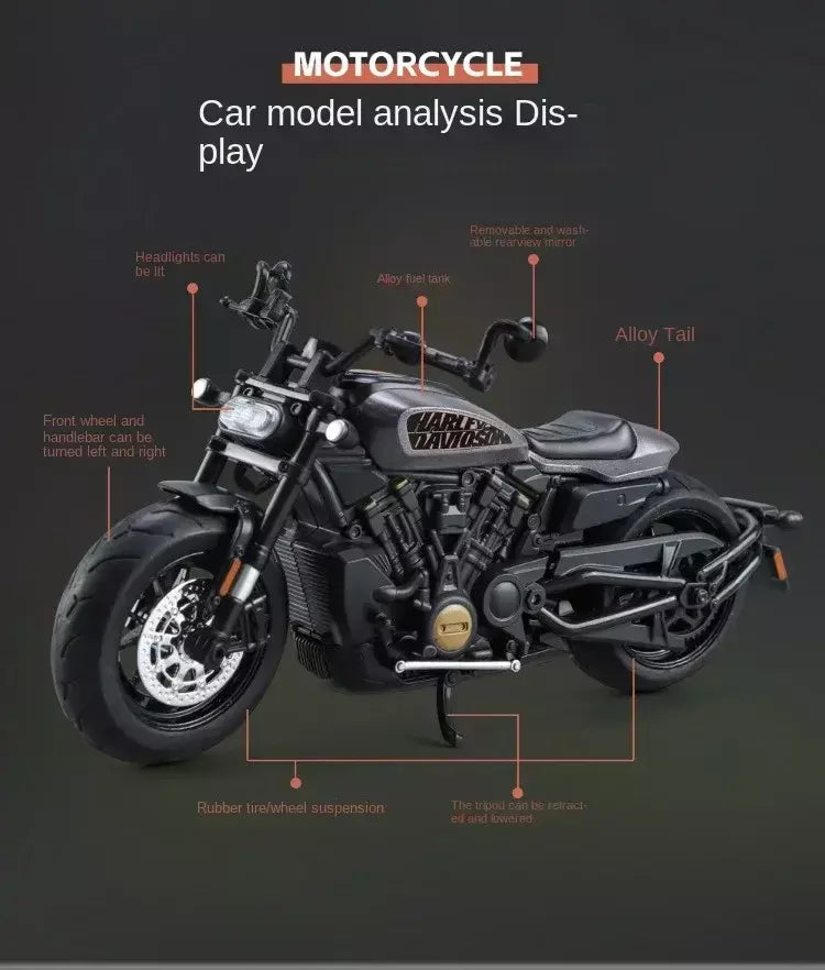 1/12 harley davidson sportster s moto liga modelo diecast corrida motocicleta brinquedo crianças presente coleção em miniatura voiture