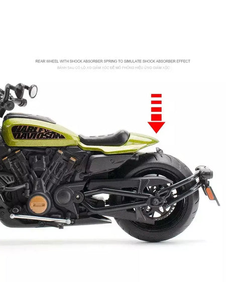 1:12 Harley Davidson Sportster S Modelo de motocicleta de corrida Diecast Alloy Street Sports Modelo de motocicleta Brinquedos para crianças Presentes