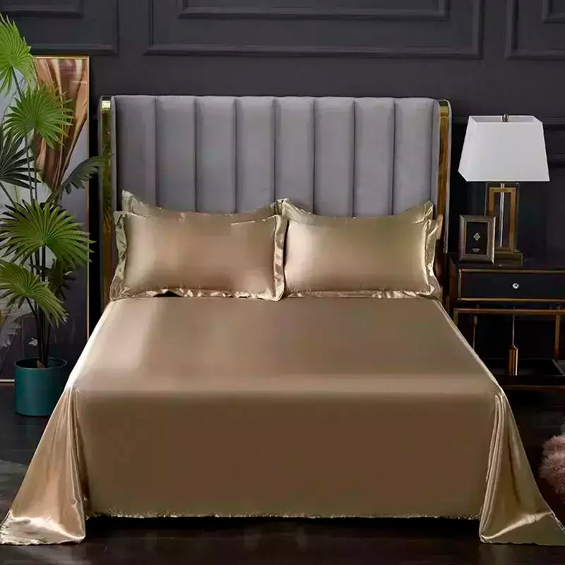 Luxo Satin Bedding Set Capa de edredão com fronha Estilo Europeu King Queen Size Confortável Bed Set Covers Folha de linho