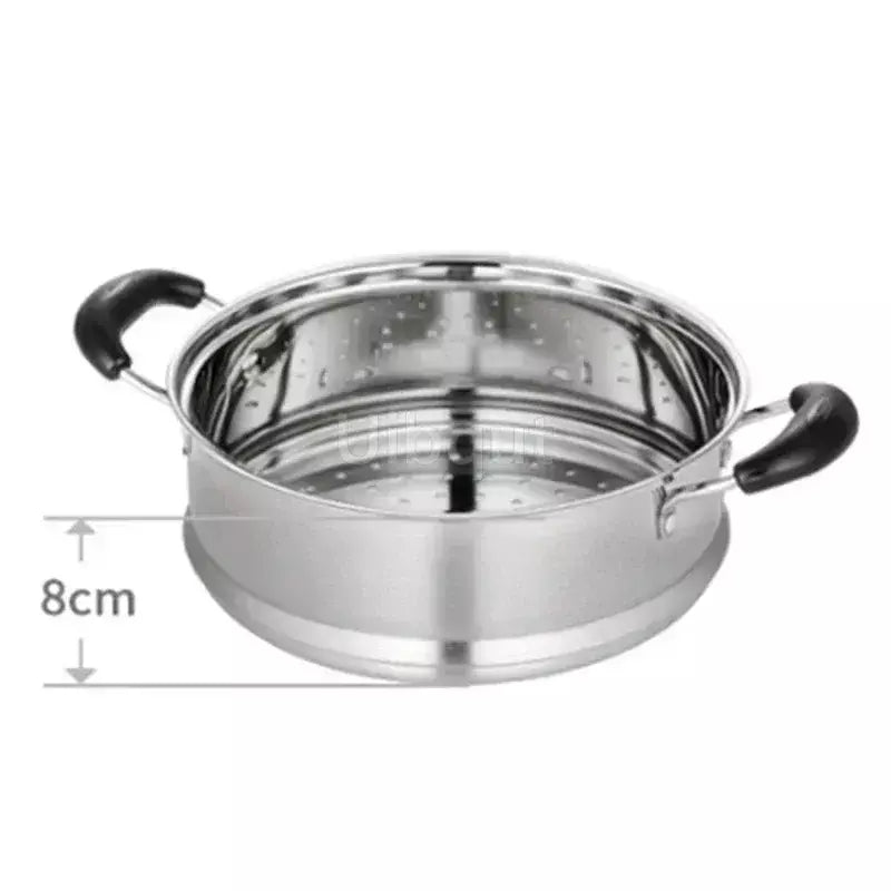 Panela de aço inoxidável com fundo duplo, panela de sopa não magnética, panelas multiuso, panela antiaderente, fogão a gás usado, panela quente