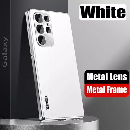 Moldura de alumínio com fecho magnético, capa traseira de plástico de metal para samsung galaxy s25 ultra s24 ultra s23 s22 s21, capa forte à prova de queda