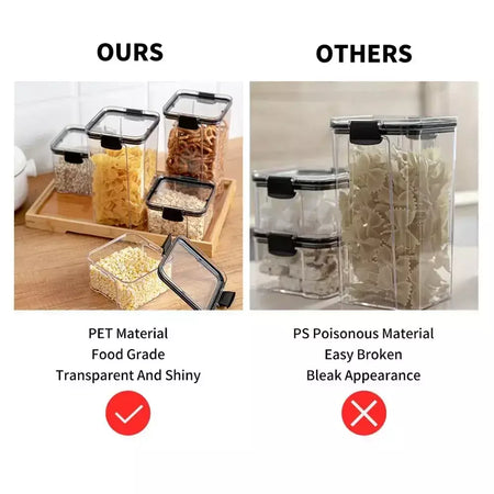 Caixa De Armazenamento De Alimentos Com Tampa, Recipientes De Cozinha, Caixa De Plástico, Frascos Para Cereais A Granel, Organizadores De Geladeira Para Despensa Organizador Frascos Com Tampa