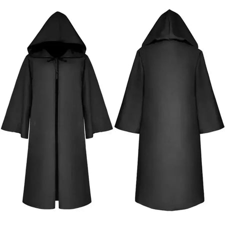 Halloween bruxa camisa longa com capuz preto robe manto cosplay traje adulto e assustador fantasma manto criança traje de férias conjunto