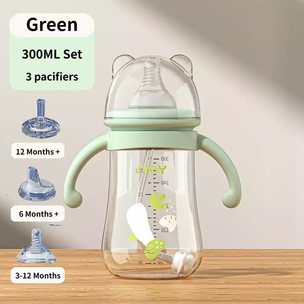 Multi-Purpose Baby Bottle, Water Cup Set, Silicone Chupeta, grande capacidade, PP, suprimentos de alimentação, 300ml