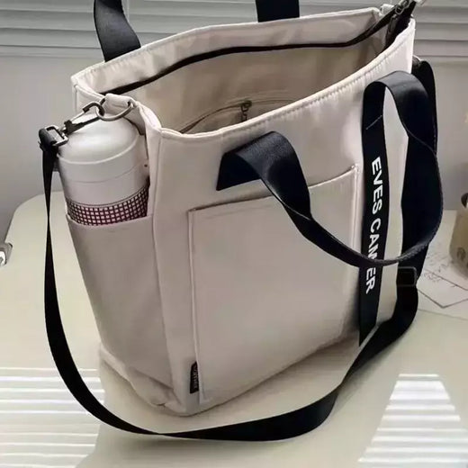 Bolsa de lona impermeável para aluna, grande capacidade, bolsa de ombro, nylon, simples, moda, sacos do mensageiro, sacola casual, novo, 2024