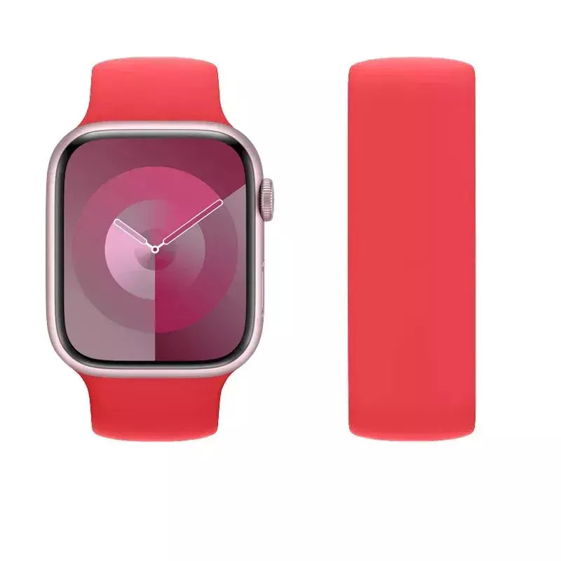Silicone Solo Loop Band para Apple Watch, Belt Bracelet Strap, iWatch Series 9, 8, 7, 6, SE, Ultra 2, 40mm, 44mm, 45mm, 41mm, 49 milímetros, 38 milímetros, 42 milímetros