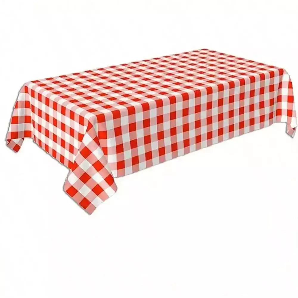 Toalha De Mesa Impermeável De Xadrez Vermelho, Home Dining Coffee Table Cover, Decoração De Festa De Casamento, Piquenique Interior e Exterior