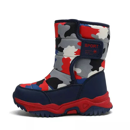 2023 inverno crianças sapatos de pelúcia tecido impermeável antiderrapante sapatos da menina sola de borracha botas de neve moda quente botas ao ar livre