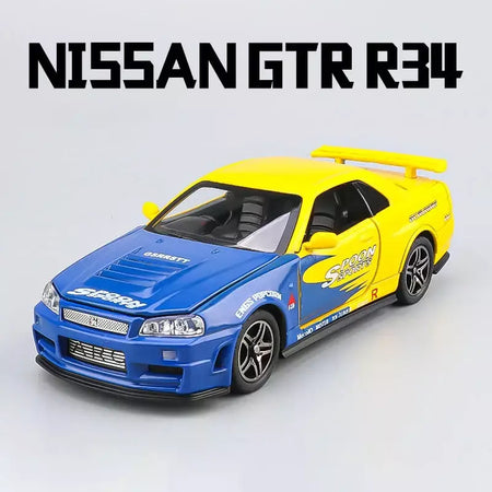 1:32 nissan gtr GT-R r35 r34 supercar liga modelo de carro diecasts & veículos de brinquedo carros de brinquedo brinquedos do miúdo para crianças presentes menino brinquedo