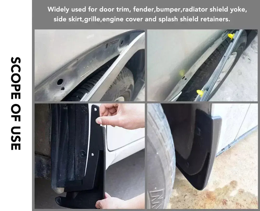 300/50 pçs 8mm fixadores de plástico parafusos universal pára-choques do carro rebites pretos fixador do carro push pin clipes acessórios automóveis