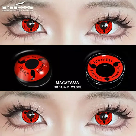 Eyeshare lentes de contato coloridas para olhos, 1 par de lentes coloridas de anime cosplay, lentes loucas de halloween, lentes de contato, maquiagem de beleza
