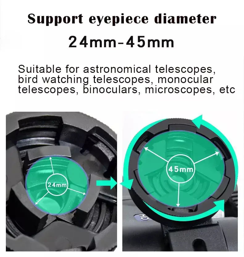 Spotting scope smartphone câmera adaptador telescópio câmera adaptador de telefone celular montagem para binocular monocular alinhado rápido