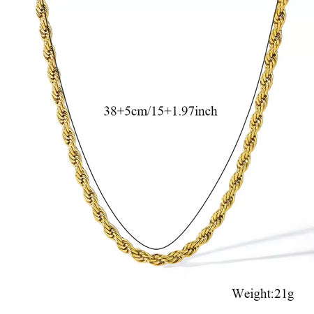 Eilieck 316l aço inoxidável metal charme corrente colar jóias de declaração 18k pvd banhado colar de pescoço corrente para mulher