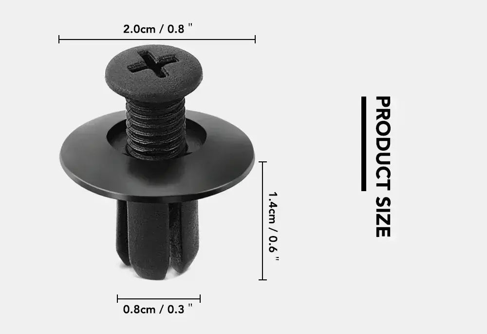 300/50 pçs 8mm fixadores de plástico parafusos universal pára-choques do carro rebites pretos fixador do carro push pin clipes acessórios automóveis