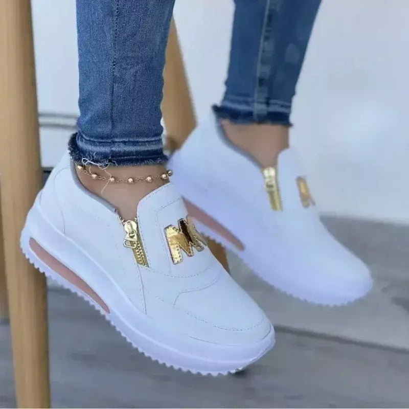 Mulheres sapatos de plataforma casual deslizamento em sapatos moda mocassins senhoras tênis chaussure femme tênis mulher