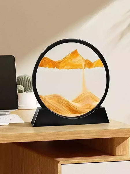 3D Moving Sand Art Picture, Vidro Redondo, Sandscape Do Mar Profundo, Ampulheta, Artesanato Fluindo, Pintura Em Areia, Escritório, Decoração De Casa, Presente