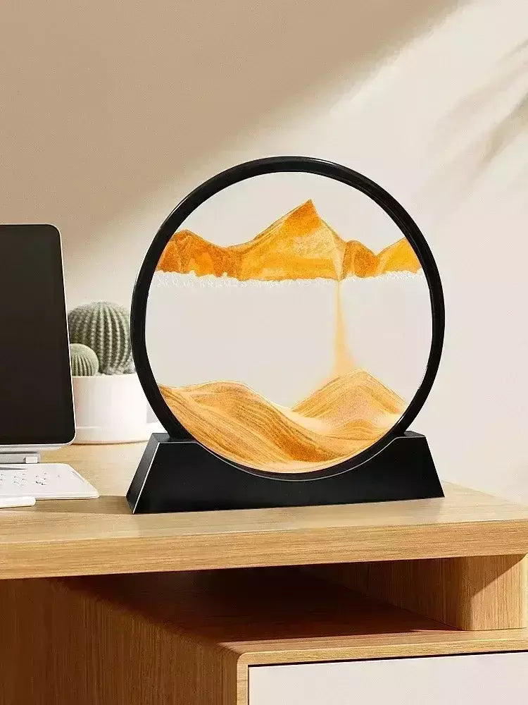 3D Moving Sand Art Picture, Vidro Redondo, Sandscape Do Mar Profundo, Ampulheta, Artesanato Fluindo, Pintura Em Areia, Escritório, Decoração De Casa, Presente